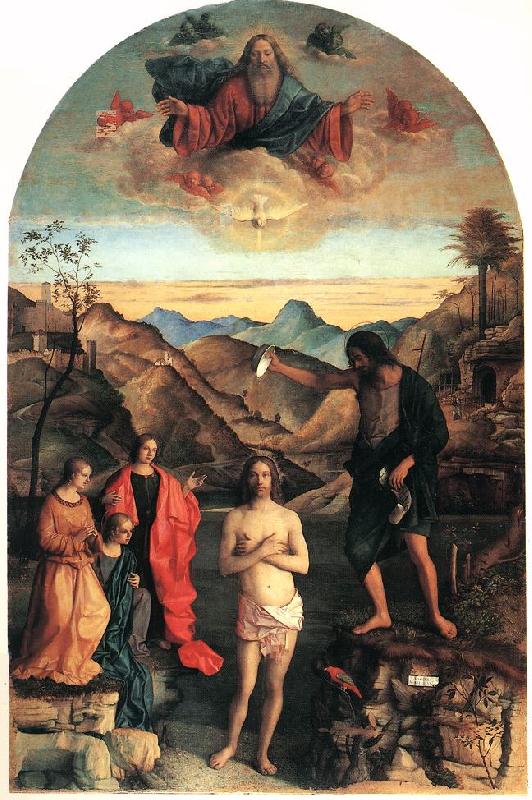 BELLINI, Giovanni Baptism of Christ ena Sweden oil painting art